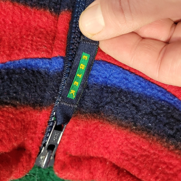 Eddie Bauer Ebtek Men's Jacket Sz xlarge Tall Colorblock Rainbow Stripe Fleece - Picture 2 of 9